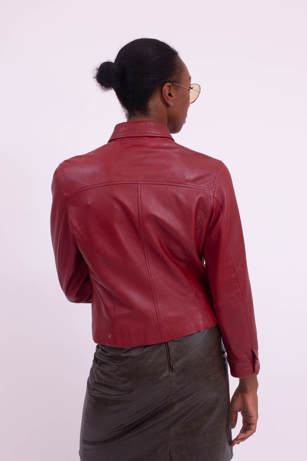 Cherry Red Leather Jacket