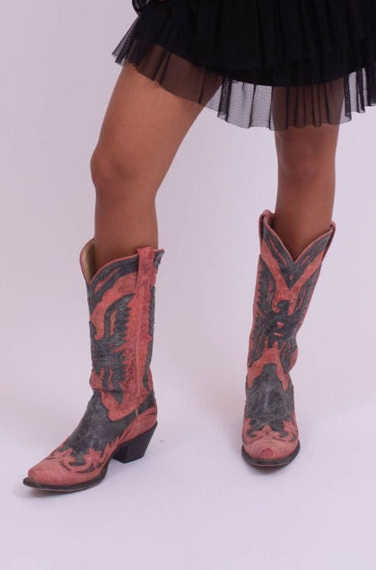 Patterned cowboy boots